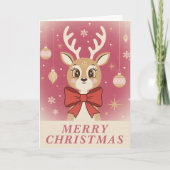 Retro Vintage Rendier Charme Kerstmis Feestdagen Kaart (Voorkant)
