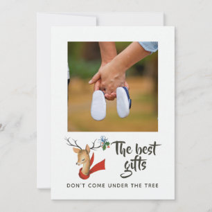 Retro Vintage Rendier Kerst Baby Verwachting Aankondiging