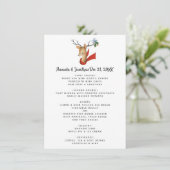 Retro Vintage Rendier Kerst Huwelijksmenu Menu (Staand voorkant)