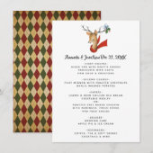 Retro Vintage Rendier Kerst Huwelijksmenu Menu (Voorkant / Achterkant)