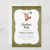 Retro Vintage Rendier Kerstfeest Kaart (Voorkant)
