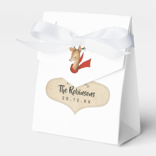 Retro Vintage Rendier Kerstmis Bedankdoosjes (Voorkant Zijde)