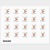 Retro Vintage Rendier Kerstmis Ronde Sticker (Vel)