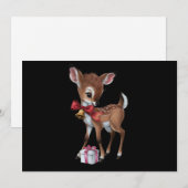 Retro Vintage Rendier Roze Kerst Baby Herten Feestdagenkaart (Voorkant / Achterkant)