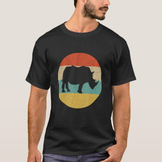 Retro Vintage Rhinos Rhinoceros Wildlife Animal Ri T-shirt