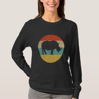 Retro Vintage Rhinos Rhinoceros Wildlife Animal Ri T-shirt