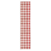Retro Vintage Rode Geruite Plaid Korte Tafelloper (Voorkant)