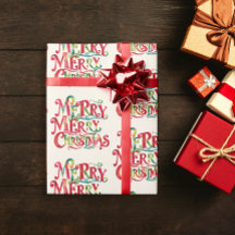 Retro Vintage Rode Prettig Kerstmis Watercolor Typ