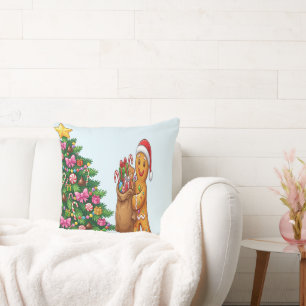 Retro Vintage Rode Suikerriet Wonderland Kerstmis Kussen