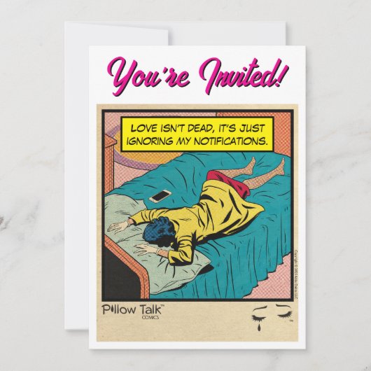 Retro Vintage Romance Strip: Pillow Talk Kaart (Voorkant)