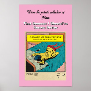Retro Vintage Romantische Strip: Kussenpraat Poster