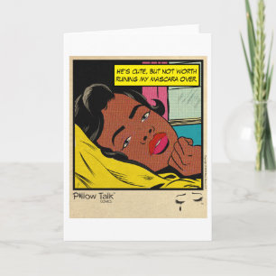 Retro Vintage Romantische Strip: Pillow Talk Kaart