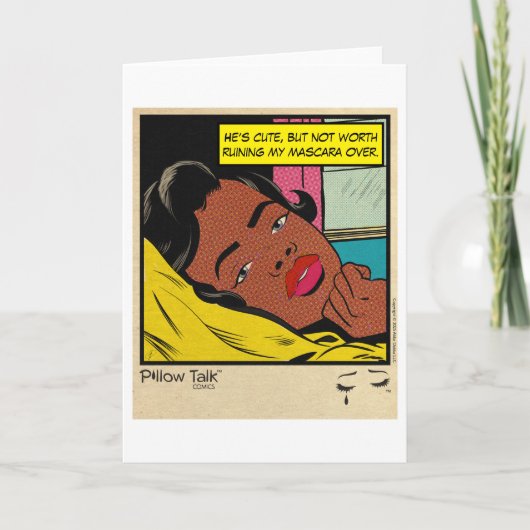 Retro Vintage Romantische Strip: Pillow Talk Kaart (Voorkant)