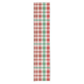 Retro Vintage Rood Groen Geruit Korte Tafelloper (Voorkant)