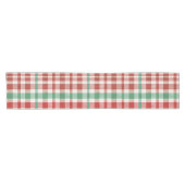 Retro Vintage Rood Groen Geruit Korte Tafelloper (Horizontaal)