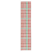 Retro Vintage Rood Groen Geruit  Korte Tafelloper (Voorkant)