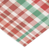 Retro Vintage Rood Groen Geruit  Korte Tafelloper (Hoek)