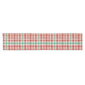 Retro Vintage Rood Groen Geruit  Korte Tafelloper (Horizontaal)