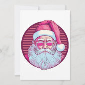Retro vintage roze kerstman kaart (Achterkant)