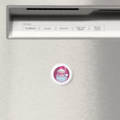 Retro vintage roze kerstman  magneet (Insitu (Vaatwasser))