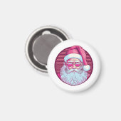 Retro vintage roze kerstman  magneet (Voorkant / Achterkant)