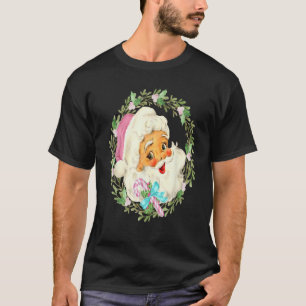 Retro Vintage Roze Kerstman Roze Kerstmis T-shirt