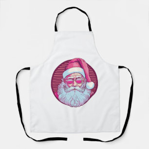Retro vintage roze kerstman schort