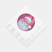 Retro vintage roze kerstman servet (Hoek)