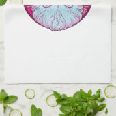 Retro vintage roze kerstman theedoek (Gevouwen)