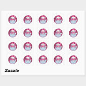 Retro vintage roze kerstman vierkante sticker (Vel)