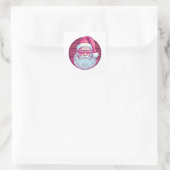 Retro vintage roze kerstman vierkante sticker (Tas)