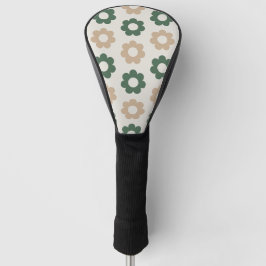 Retro Vintage Salie Groen Tannige Bloem Golfheadcover
