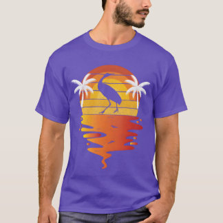 Retro Vintage Sandhill Kraanvogel 70s Zonsondergan T-shirt