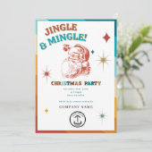 Retro Vintage Santa Business Christmas Party  Kaart (Staand voorkant)