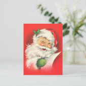 Retro Vintage Santa Claus Briefkaart (Staand voorkant)