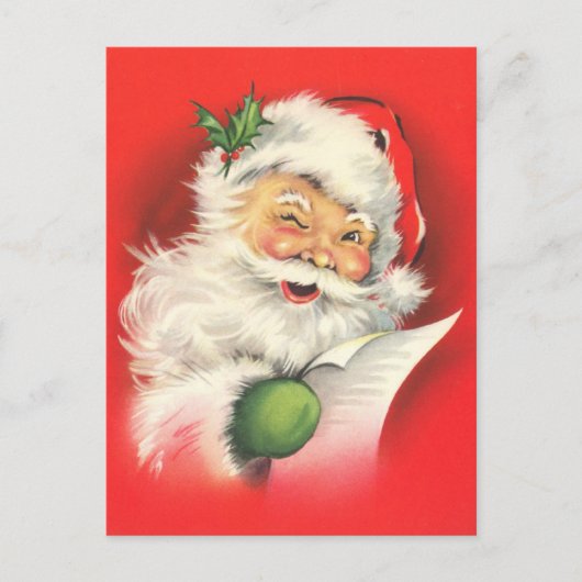 Retro Vintage Santa Claus Briefkaart (Voorkant)