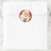 Retro Vintage Santa Claus Ronde Sticker (Tas)