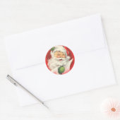 Retro Vintage Santa Claus Ronde Sticker (Envelop)