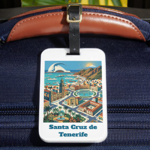 Retro Vintage Santa Cruz de Tenerife Stad Bagagelabel