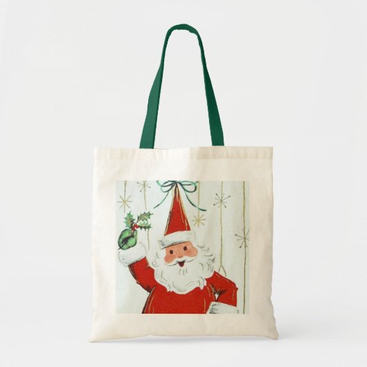 Retro vintage Santa Holiday canvas tas (Voorkant)
