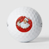 retro vintage Santa Holiday Golf Balls Golfballen (Voorkant)