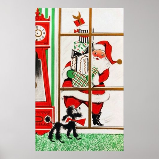 Retro vintage Santa Holiday poster (Voorkant)