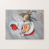 retro vintage Santa Holiday render Legpuzzel (Horizontaal)