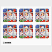 Retro vintage Santa Holiday sticker (Vel)