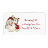 retro vintage Santa reinherder label (Voorkant)