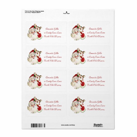 retro vintage Santa reinherder label (Full Sheet)