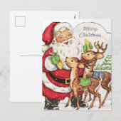 retro vintage Santa Render Feestdagenkaart (Voorkant / Achterkant)
