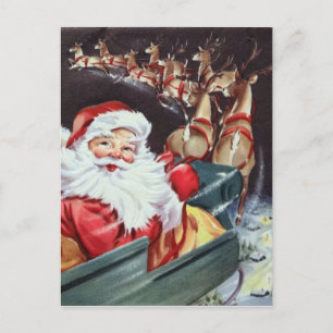 retro vintage Santa Render Feestdagenkaart
