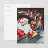 retro vintage Santa Render Feestdagenkaart (Voorkant / Achterkant)