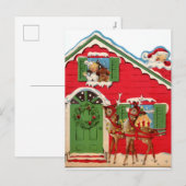 retro vintage Santa Render Feestdagenkaart (Voorkant / Achterkant)